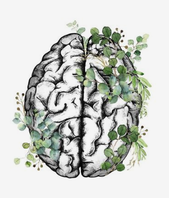 Illustration représentant le cerveau et les pensées pour la TCC